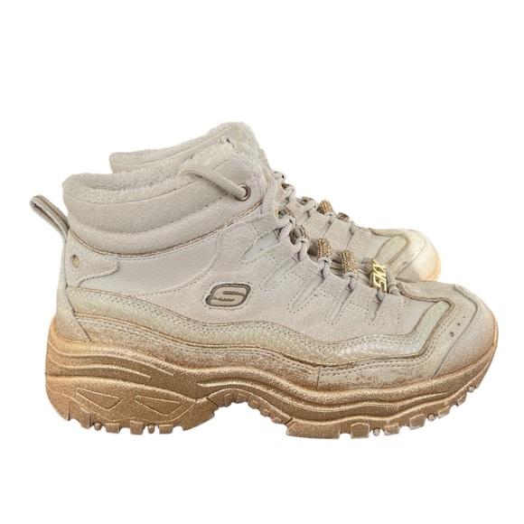 Skechers Sneakers‎ High Women Size 9 Premium Heritage Ivory Gold - Picture 1 of 13